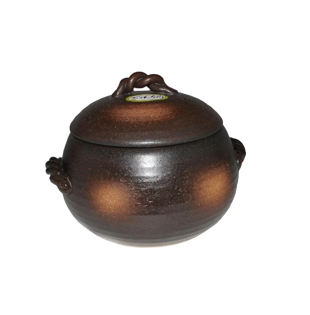 Japanese Yorozufuru-sho Brown Donabe Chestnut 3# Rice Clay Pot - Made ...